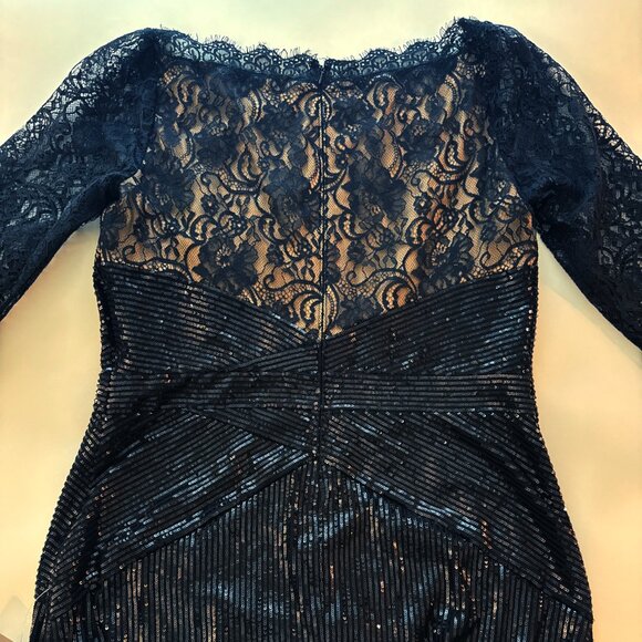 Tadashi Black Aquila Lace Sequin Gown NWT sz 16 - Picture 8 of 11